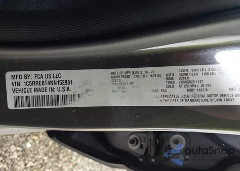 2022 Ram 1500 Big Horn 4X2 6'4 Box from USA, damaged, VIN 1C6RREBT4NN152981